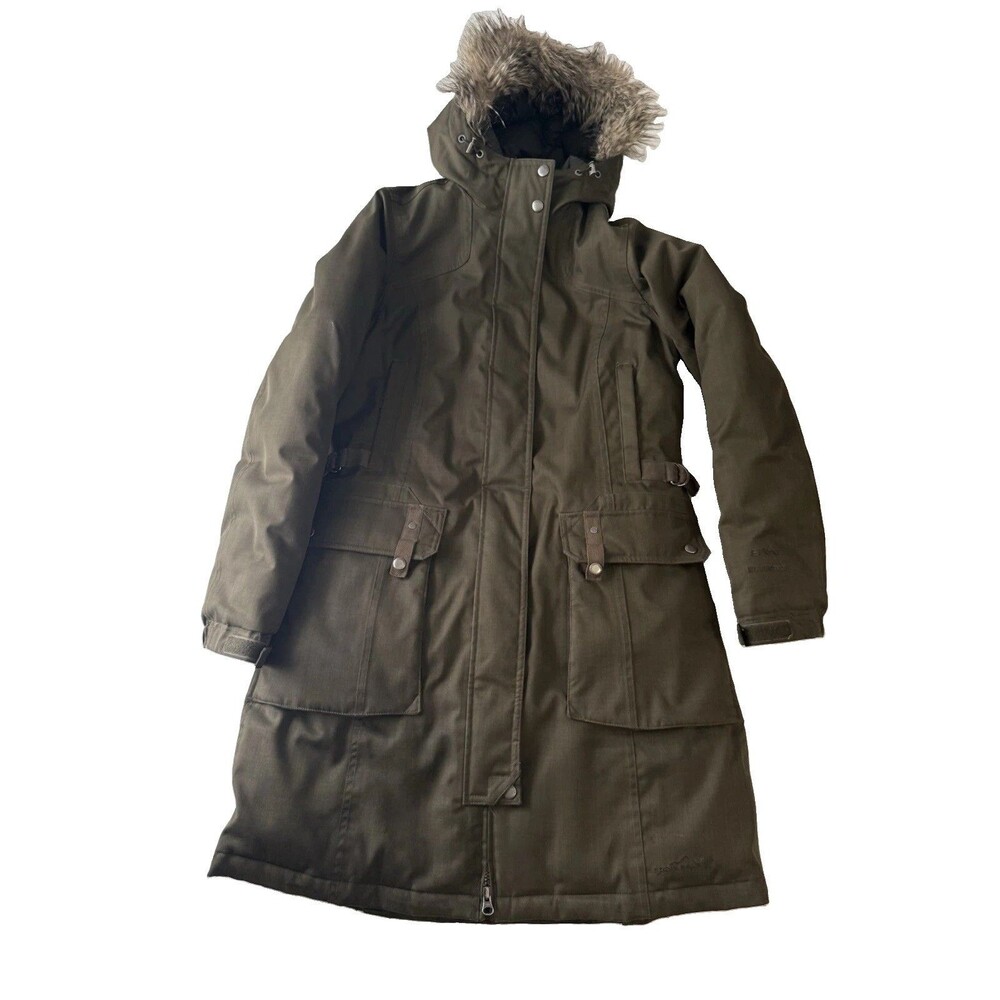 Eddie Bauer WeatherEdge Premium Down Parka Womens Green Heavy EB Fill 600 Small